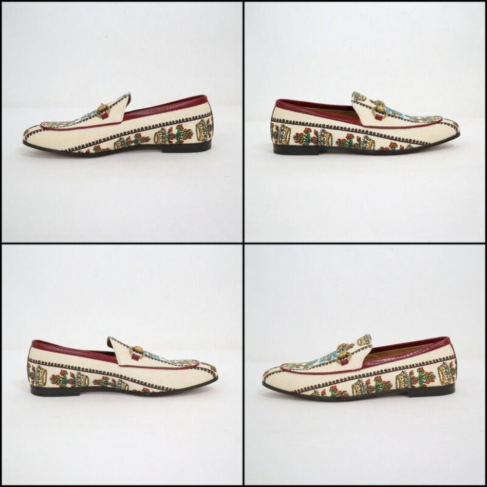 Gucci Anniversary Horsebit Accent Jaguar Drofa 8.5 Ivory Print Ivory- Print - Picture 6 of 8